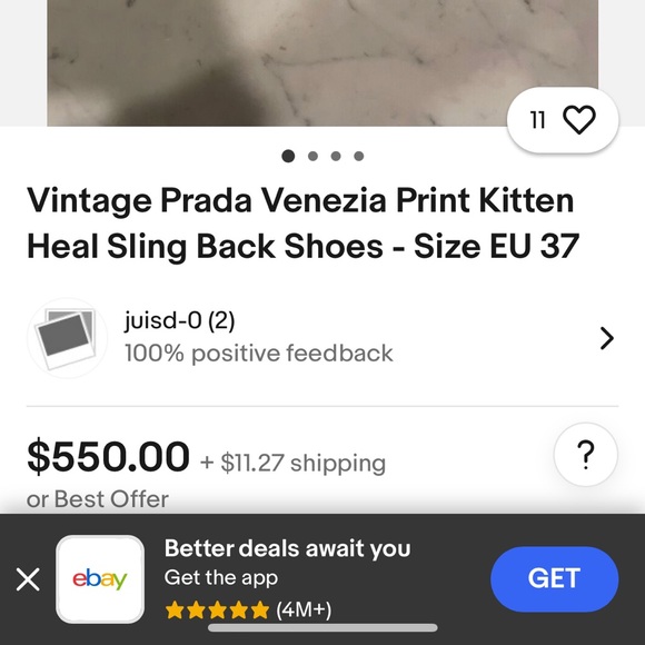 RARE VINTAGE COQUETTE PRADA SLING BACK KITTEN HEELS. - Picture 9 of 9